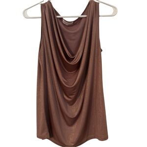Calvin Klein Women's Foil Drape Front Top in M